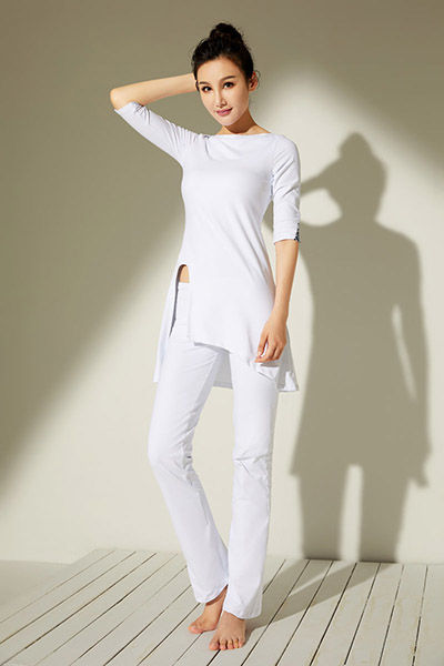 JVB17105 白色上衣+JL17132 白色裤子