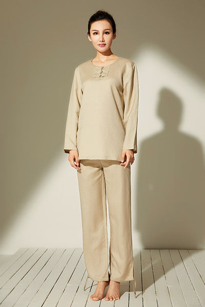 CX071 麻色上衣+女款CX016 麻色裤子 专业瑜伽服