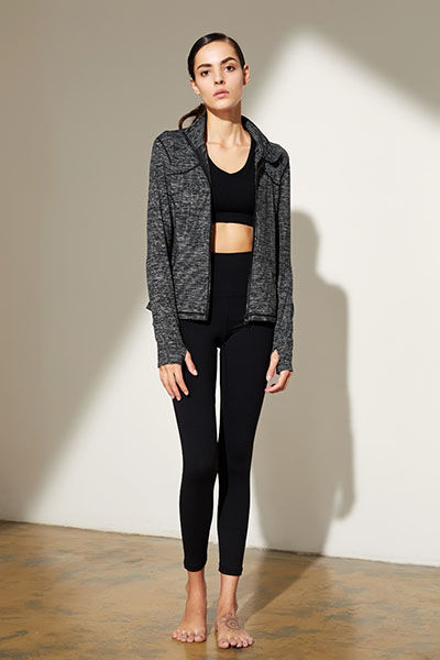 JL17521 麻灰外套+JL17510 黑色裤子